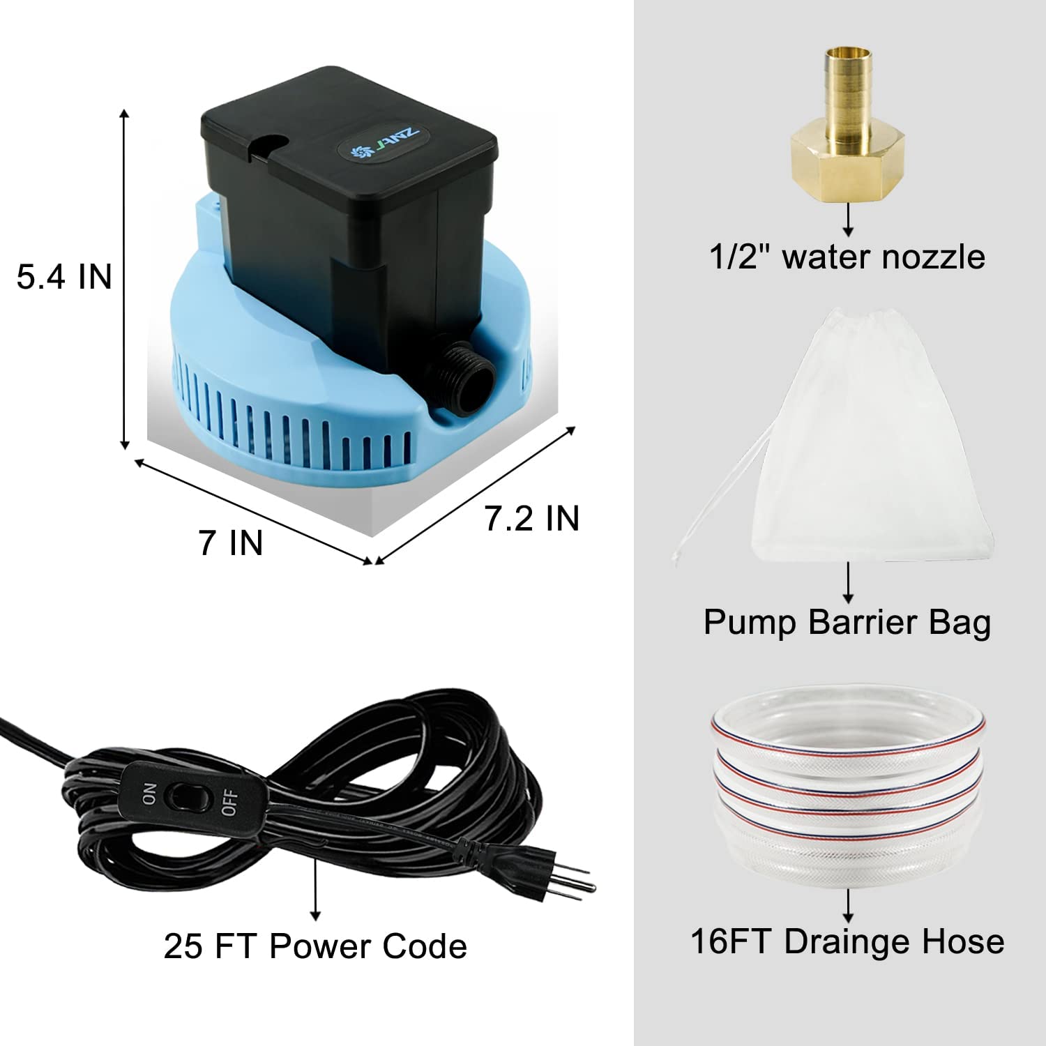 110W Pool Cover Pump Submersible Water Pump for Pool Draining with